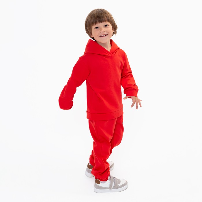 фото Костюм детский (толстовка, брюки) начёс, цвет красный, рост 92 см юниор текстиль