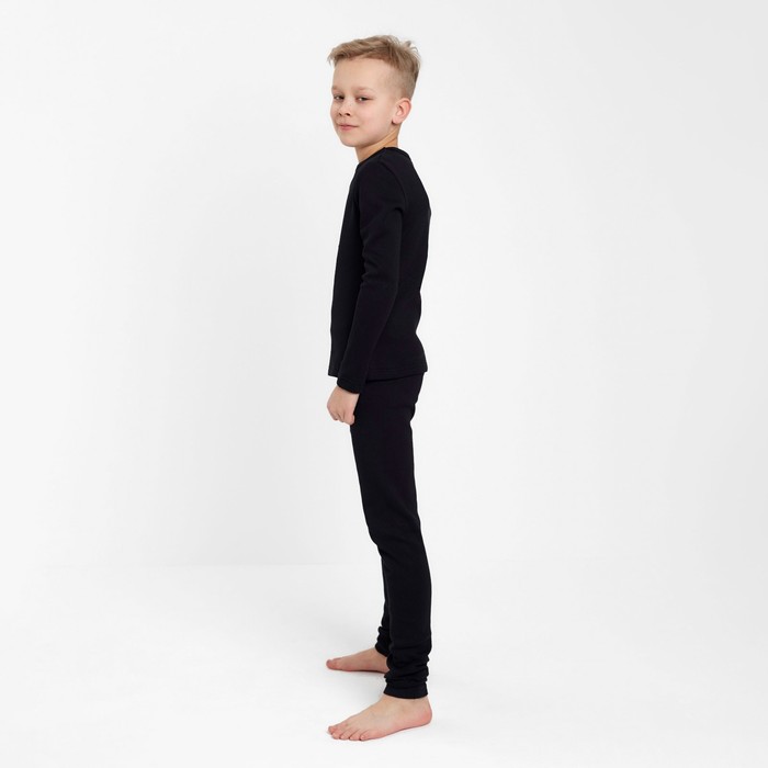 фото Термобелье для мальчика (лонгслив, легинсы) цвет чёрный, рост 164 minaku
