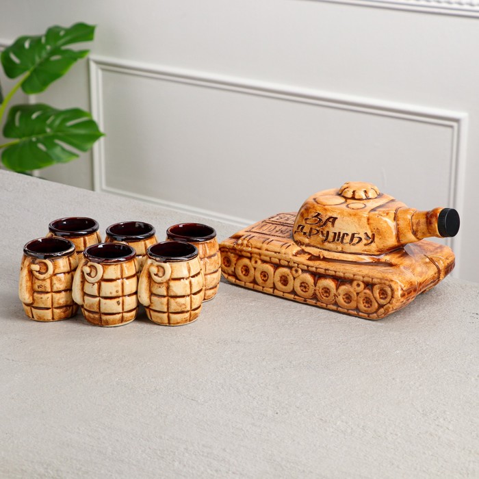 Набор для напитков "Танк", 7 предметов, под шамот, 1.1/0.1 л
Набор для напитков "Танк", 7 предметов, под шамот, 1.1/0.1 л