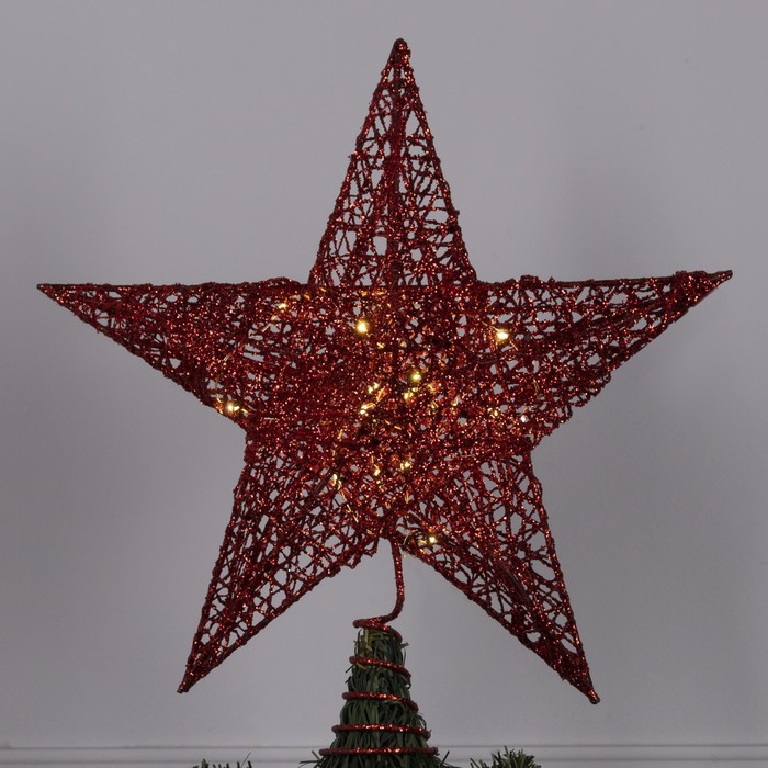 Светодиодная верхушка на ёлку «Звезда красная» 25 см, 20 LED, батарейки CR2032х2, свечение тёплое белое 
Светодиодная верхушка на ёлку «Звезда красная» 25 см, 20 LED, батарейки CR2032х2, свечение тёплое белое