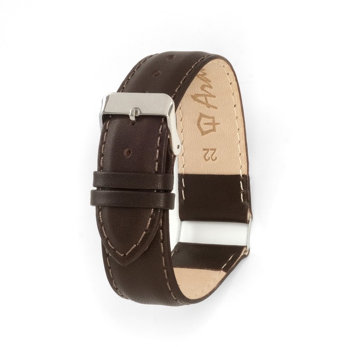 фото Ремешок для часов, 22 мм, запряжник 80 мм, горт 120 мм, натуральная кожа, коричневый