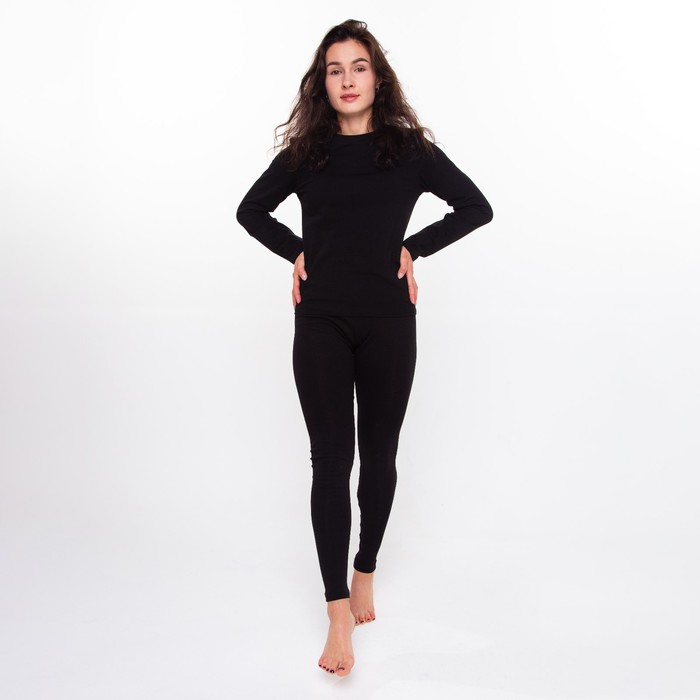 фото Термобельё женское (леггинсы), цвет чёрный, размер 60 tusi
