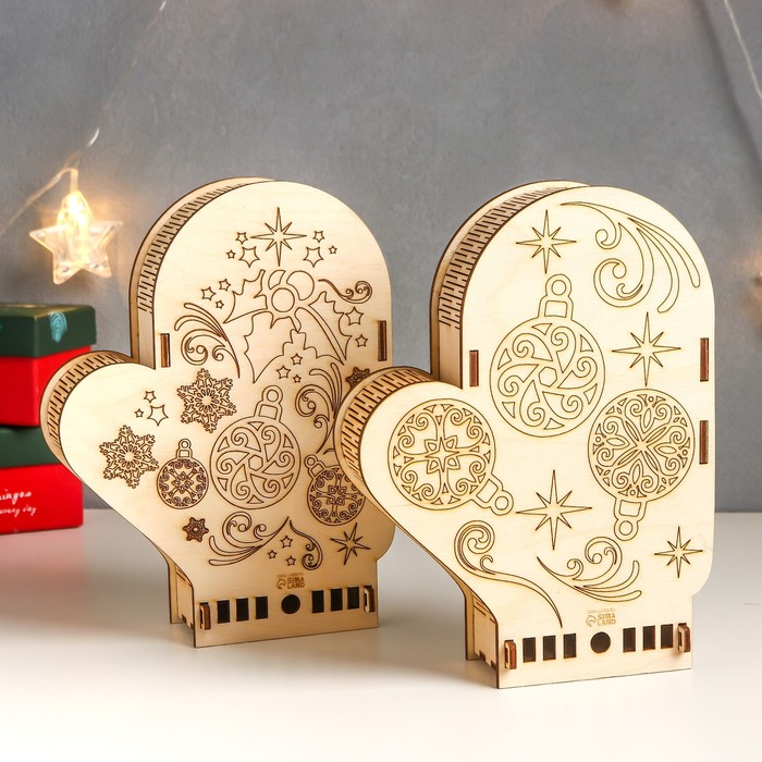 фото Шкатулка "варежка. шары" 16х21х5 см микс