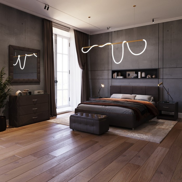 фото Кровать «птичье гнездо new» без пм, 1400 × 2000 мм, ортопедическое основание, цвет шоколад архитектория