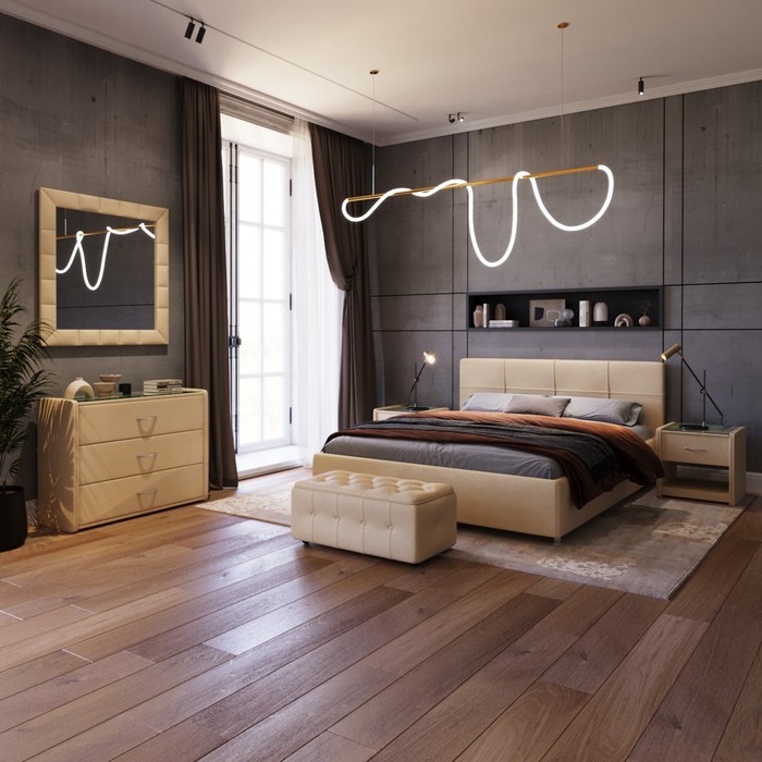 фото Кровать «птичье гнездо new» без пм, 1400 × 2000 мм, ортопедическое основание, цвет бежевый архитектория