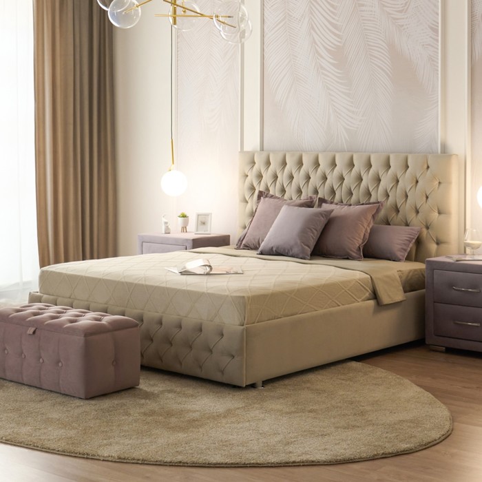 фото Кровать «купол тысячелетия» без пм, 1600 × 2000 мм, ортопедическое основание, velutto 01 архитектория