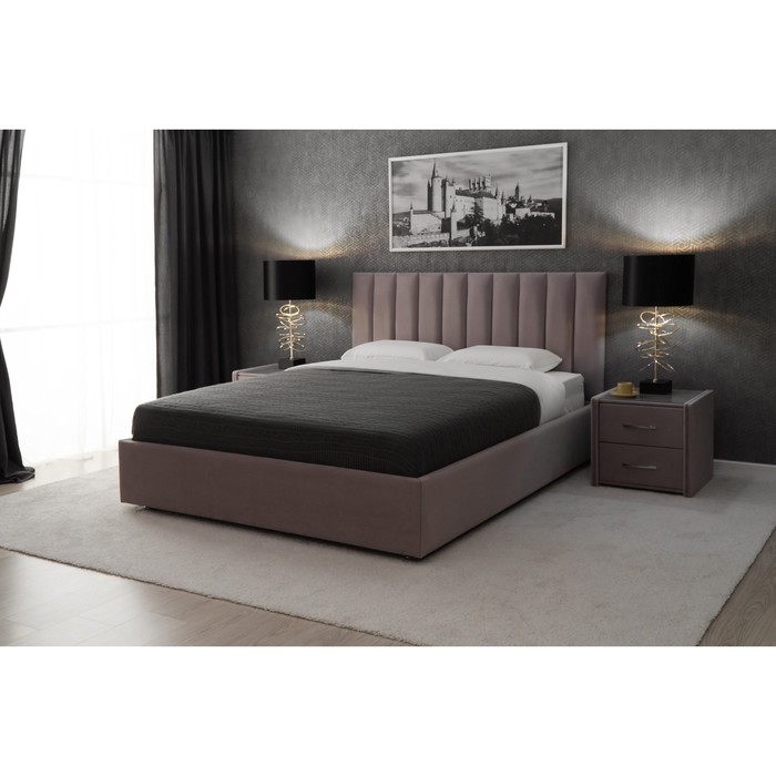 фото Кровать «алькасар» без пм, 1600 × 2000 мм, ортопедическое основание, цвет velutto 11 архитектория