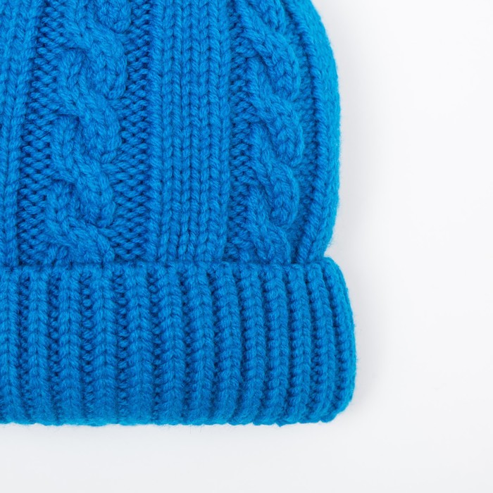 фото Шапка для девочки, цвет бирюзовый, размер 52-54 marhatter