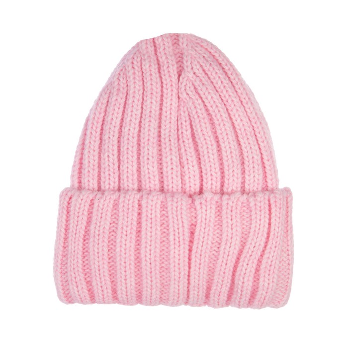 фото Шапка вязаная с отворотом для девочки, размер 54 playtoday