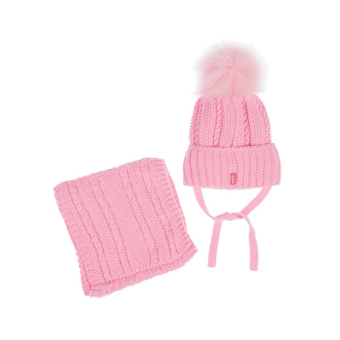 фото Шапка вязаная снуд для девочки, размер 52 playtoday