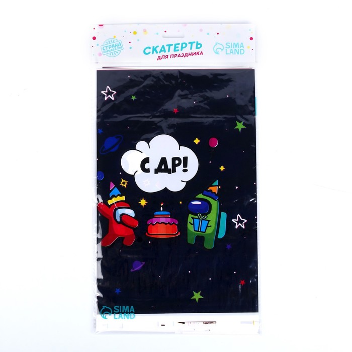 фото Скатерть «с др!» чудики, 137×180см страна карнавалия