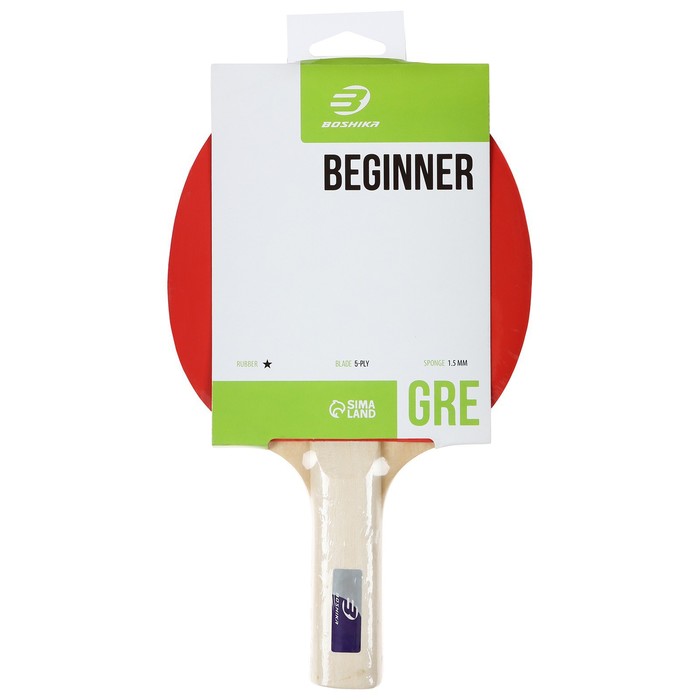 фото Ракетка для настольного тенниса boshika beginner 1*, для любителей, накладка 1.5 мм, прямая ручка