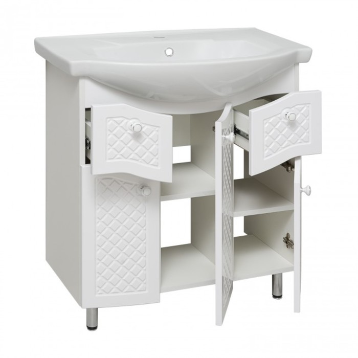 фото Тумба "милано 75" с раковиной "элеганс 75" 45 х 76 х 80 см runo