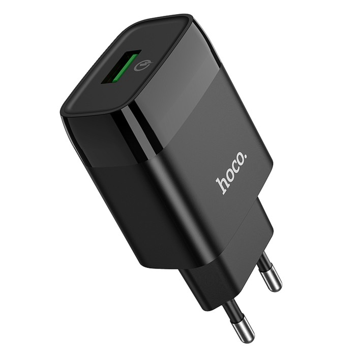 фото Сетевое зарядное устройство hoco c72q, 18 вт, usb qc3.0 - 3 а, черный