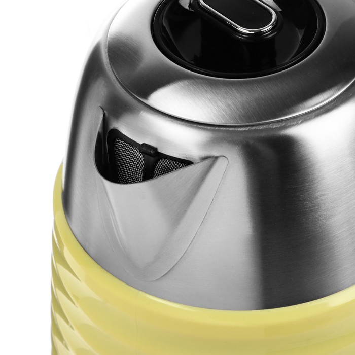 фото Чайник электрический willmark wek-1738pst, пластик, колба металл, 1.7 л, 2200 вт, жёлтый