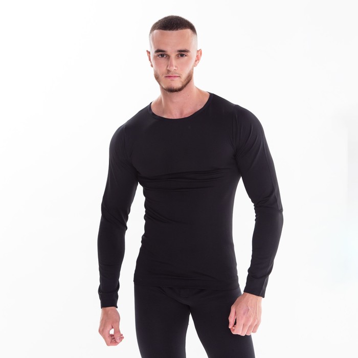 фото Термобельё мужское начёс (лонгслив, кальсоны), цвет чёрный, размер 50-52 oemen