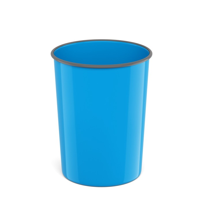 фото Корзина для бумаг и мусора 13.5 литров erichkrause "bubble gum", литая, голубая