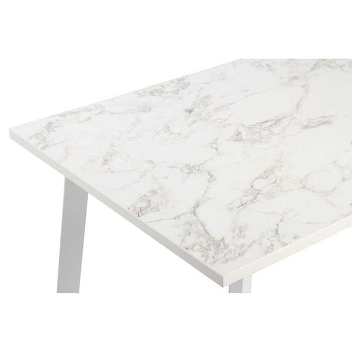 фото Стол титан 06 1200х800х760 мрамор белый/ножки титан металл белый