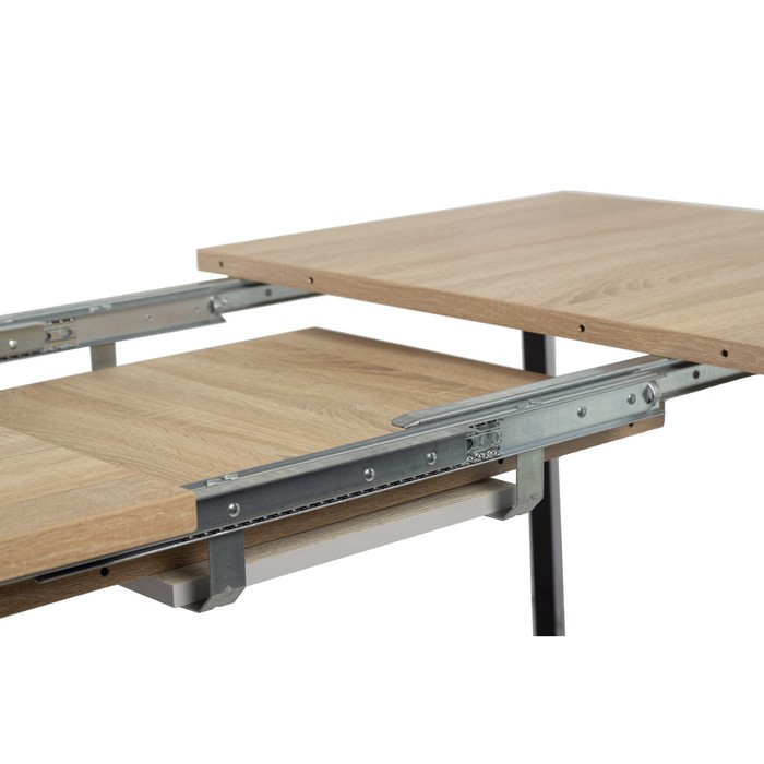 фото Стол титан 12 1300/1800х800х760 дуб текстурный/ножки титан металл черный