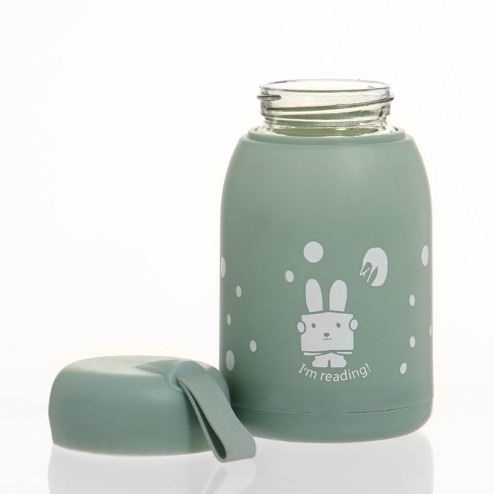 фото Бутылка для воды, 350 мл, "маленький кролик", стеклянная