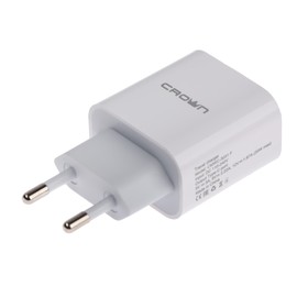 Сетевое зарядное устройство Crown CMWC-3031F, USB Type-C, 3 А, быстрая зарядка, белое
Сетевое зарядное устройство Crown CMWC-3031F, USB Type-C, 3 А, быстрая зарядка, белое