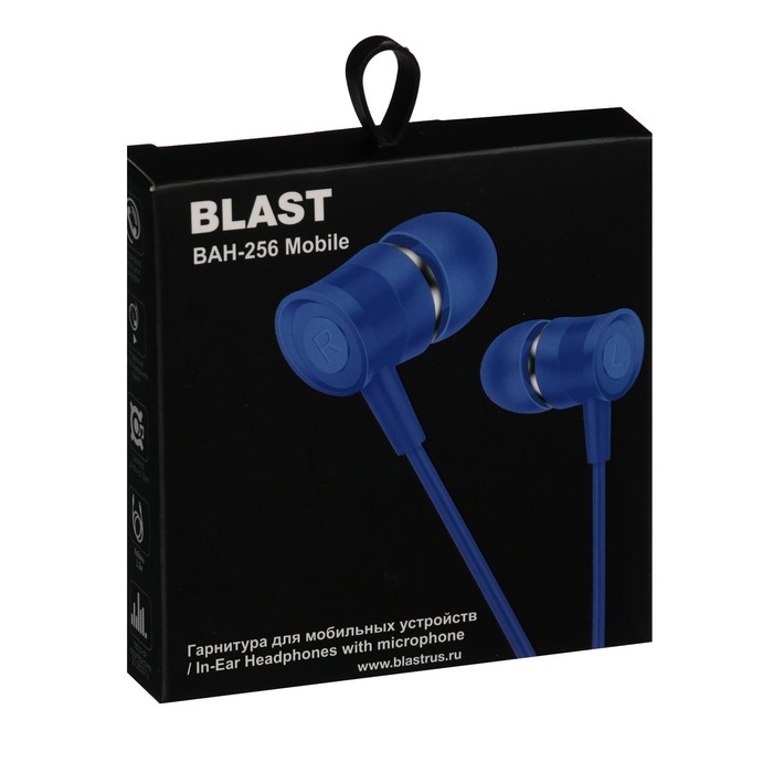 Наушники Blast BAH-256 Mobile, вакуумные, микрофон, управление, 32 Ом, 3.5мм, 1.2м, синие
Наушники Blast BAH-256 Mobile, вакуумные, микрофон, управление, 32 Ом, 3.5мм, 1.2м, синие