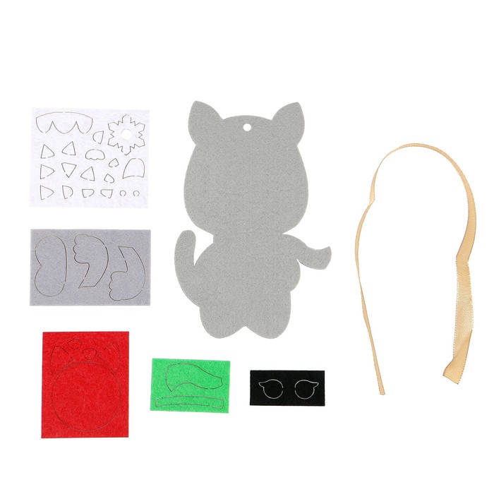 фото Набор для творчества. подвеска из фетра «серый кот» школа талантов