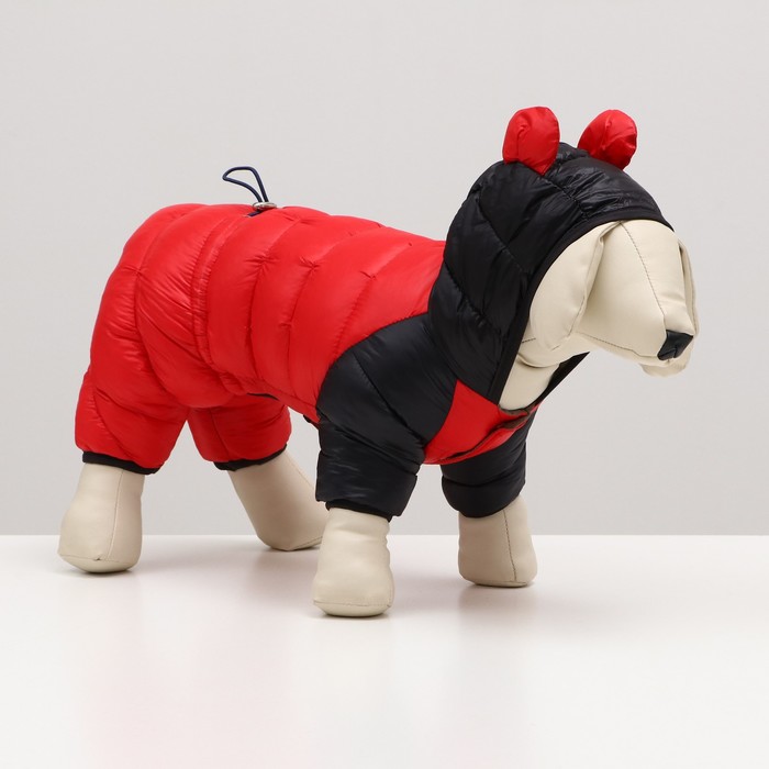 фото Комбинезон "медвежонок", размер 10 (дс 25 см, ог 34 см, ош 24 см), чёрно-красный