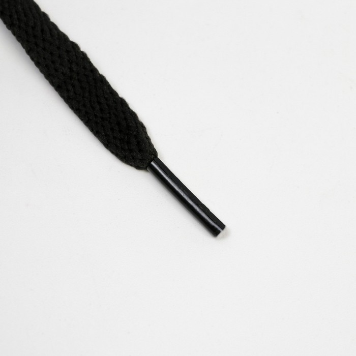 фото Шнурки плоские 7 мм, 160 см, цвет чёрный, пара nazamok