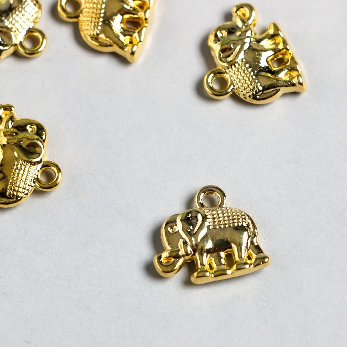 фото Сувенир металл подвеска "слоник" золото 1х1,3 см