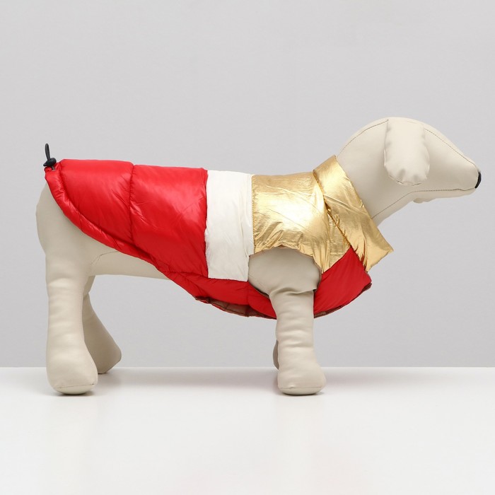 фото Куртка для собак с утяжкой размер 14 (дс 32, ог 42, ош 31), золото-красная