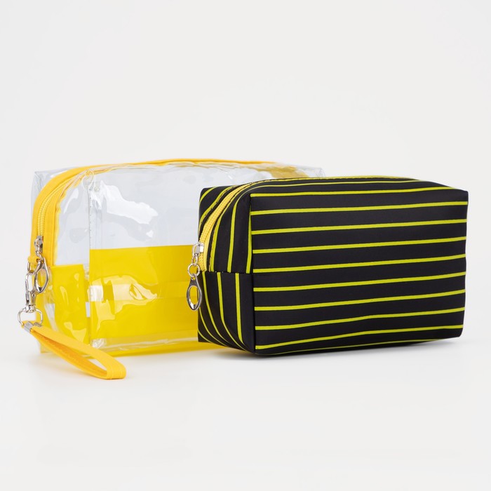 фото Набор космет 2/1 l-913-68, 20*9*12, отд на молнии, черно/желтый