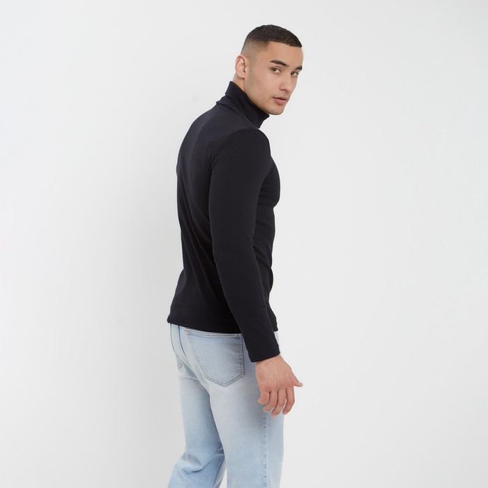 фото Водолазка мужская minaku: basic line man цвет чёрный, размер 54