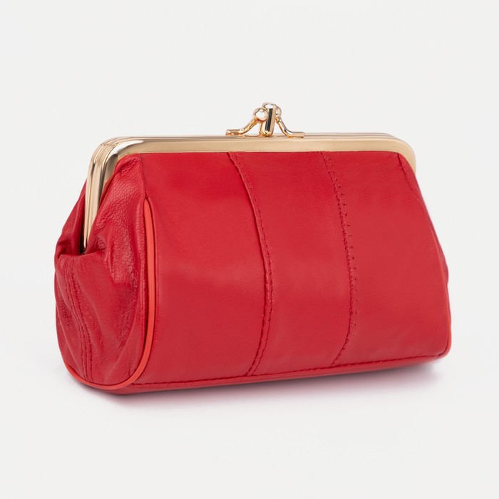 фото Косметичка на фермуаре, 2 отдела, цвет красный