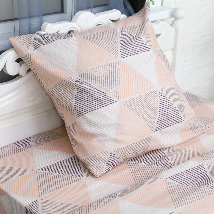 фото Постельное бельё 2 сп галактика, персик, 175х210 см, 175х210 см, 70х70 см 2шт, бязь, 105 г/м, 100% хлопок атра