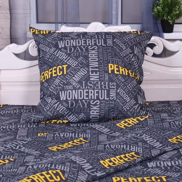 фото Постельное бельё 2 сп перфект, антрацит, 175х210 см, 175х210 см, 70х70 см 2шт, бязь, 105 г/м, 100% хлопок атра