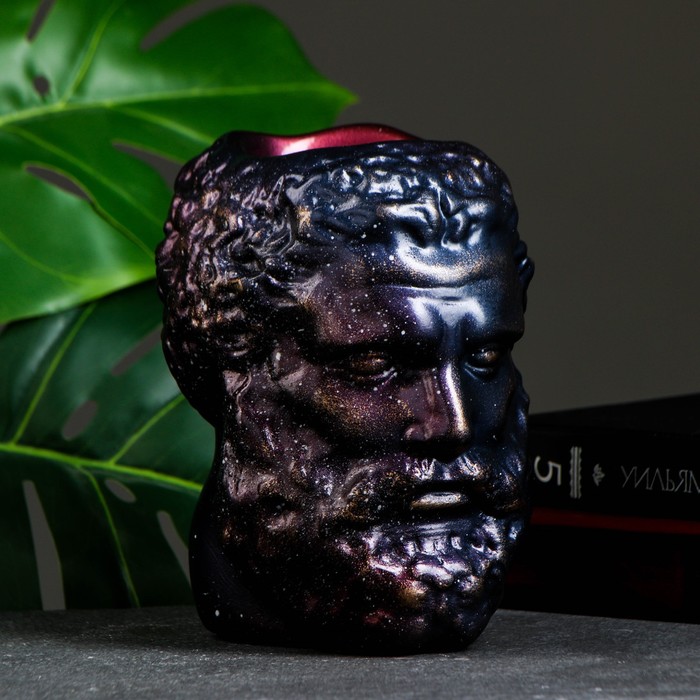 фото Кашпо - органайзер "голова геракла" синий космос, 17см хорошие сувениры