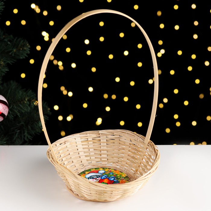 фото Корзина плетеная "кролик с мешком", 19х5 см, бамбук