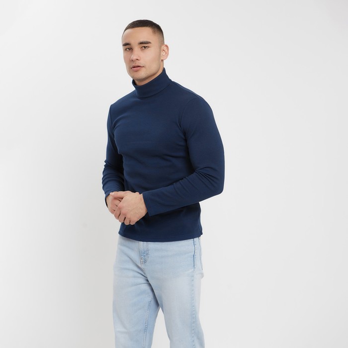 фото Водолазка мужская minaku: basic line man цвет индиго, размер 48