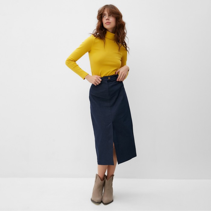 фото Водолазка женская minaku: basic line цвет горчица, размер 50