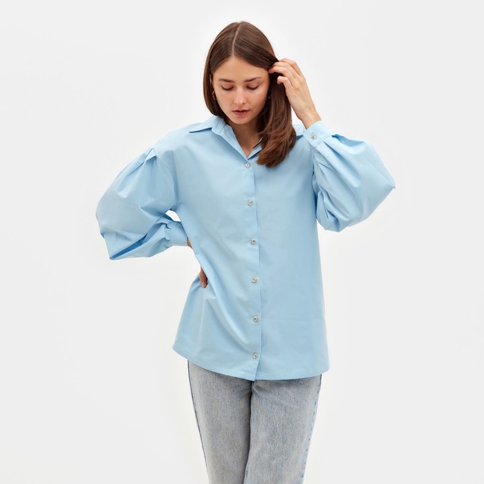 Рубашка женская с объёмными рукавами MINAKU: Casual Collection цвет голубой, р-р 48
Рубашка женская с объёмными рукавами MINAKU: Casual Collection цвет голубой, р-р 48