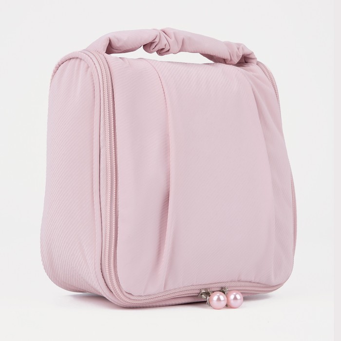 фото Косметичка-несессер стиль, 21*10*21, отдел на молнии, с крючком, розовый