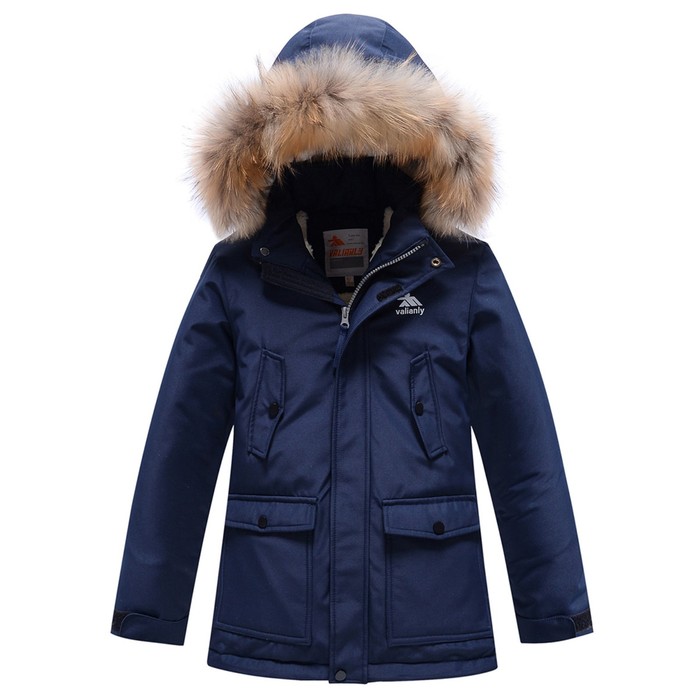 фото Парка зимняя valianly подростковая для мальчика темно-синего цвета, рост 140 см mtforce