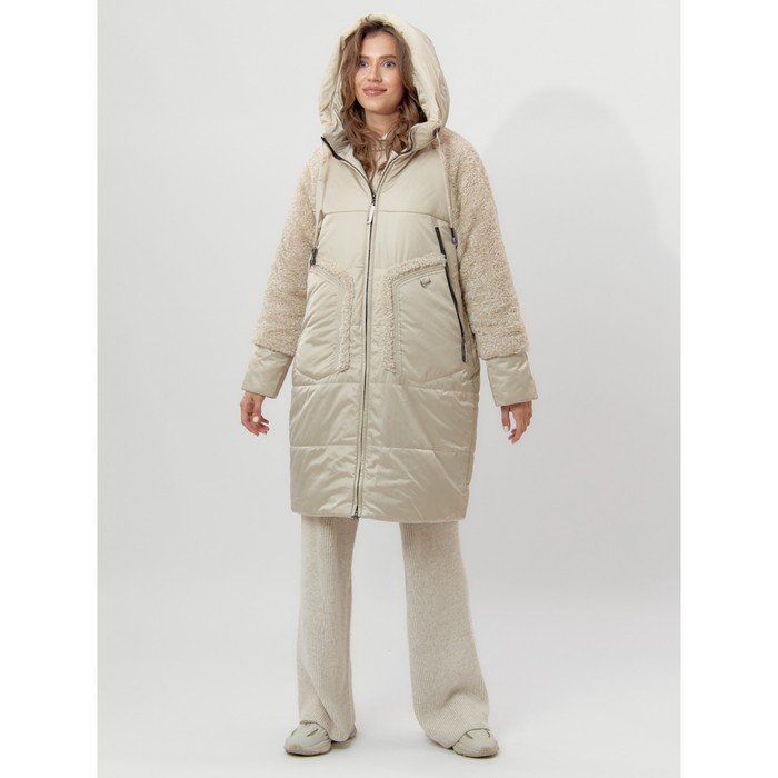 фото Пальто утепленное женское зимние бежевого цвета, размер 56 mtforce