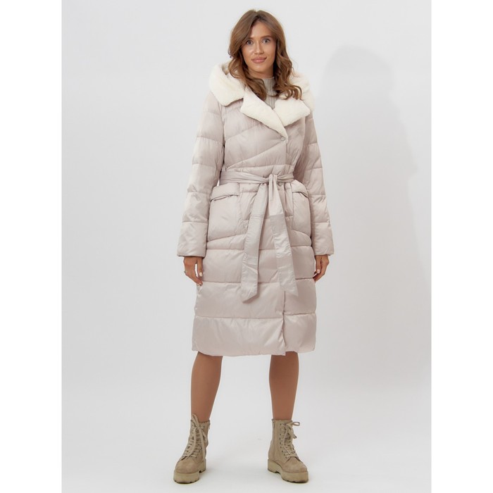фото Пальто утепленное женское зимние бежевого цвета, размер 52 mtforce