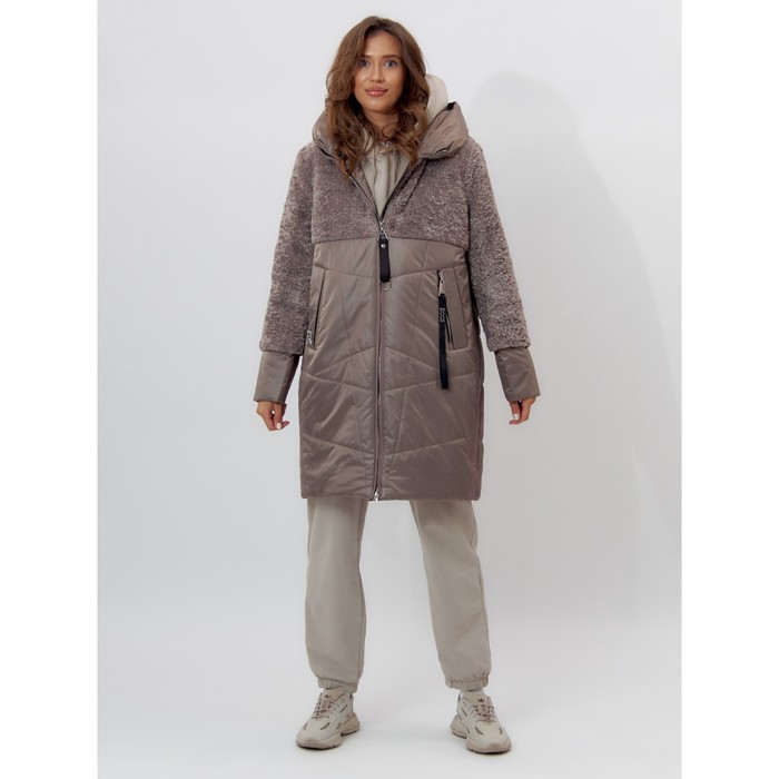 фото Пальто утепленное женское зимние коричневого цвета, размер 54 mtforce