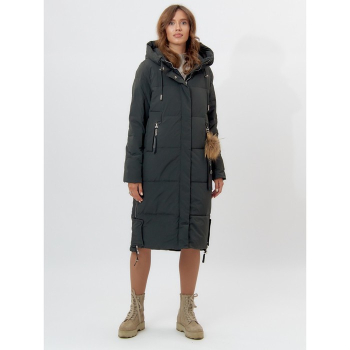 фото Пальто утепленное женское зимние темно-зеленого цвета, размер 52 mtforce