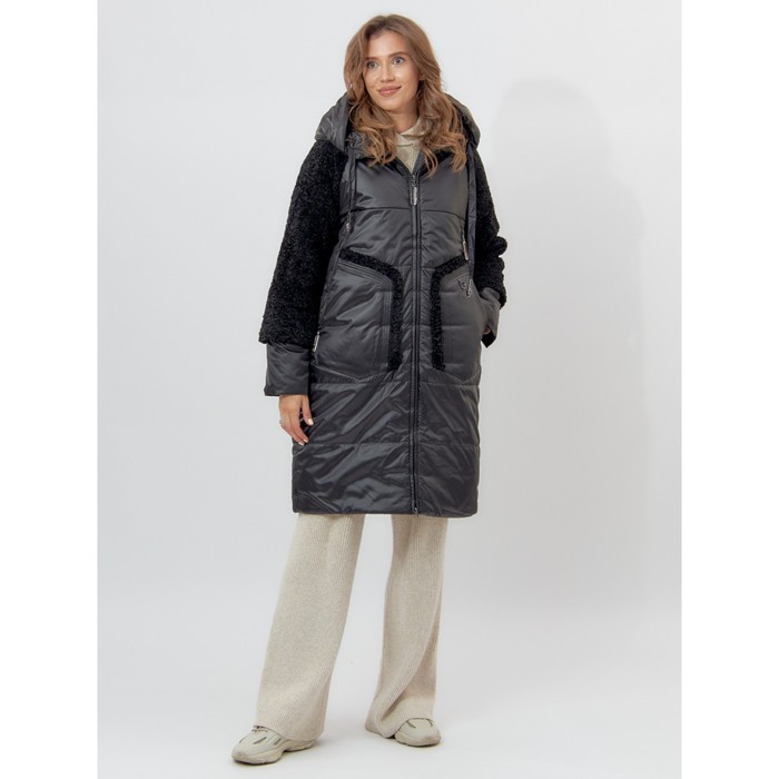 фото Пальто утепленное женское зимние черного цвета, размер 48 mtforce