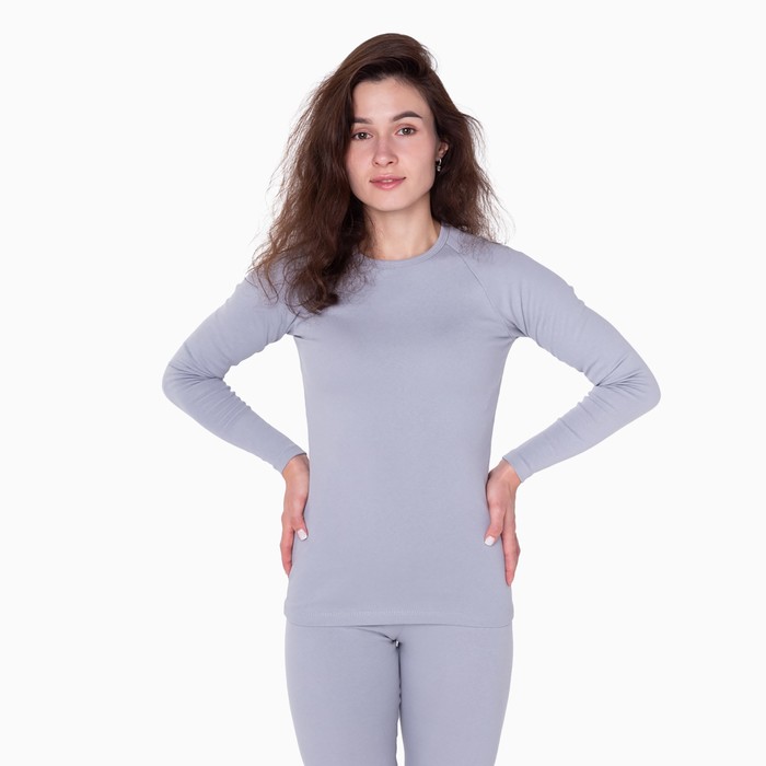 фото Термобельё женское (лонгслив, леггинсы), цвет светло-серый, размер 48 tusi
