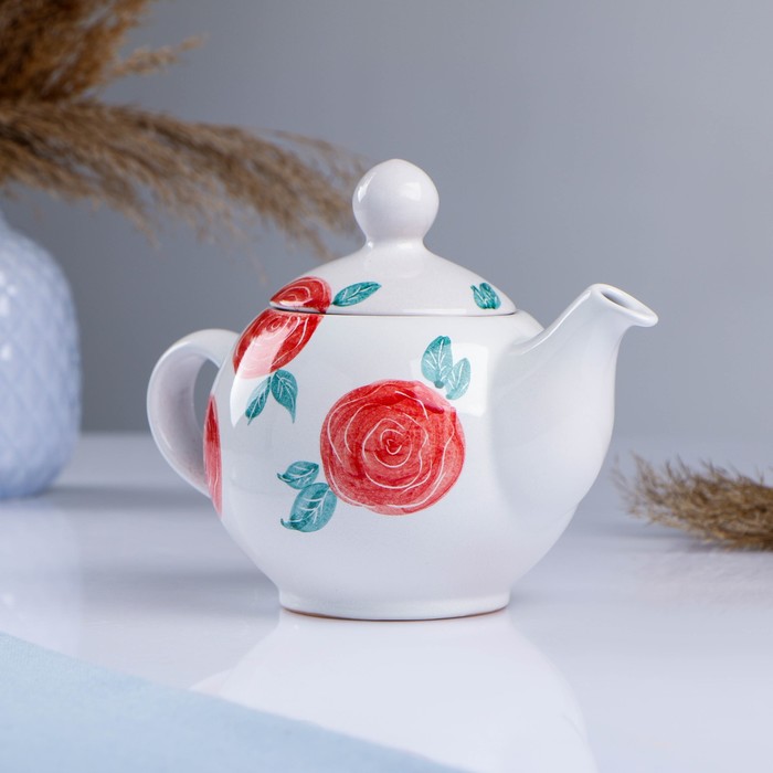 фото Чайник заварочный "роза" 0,5л белхудожкерамика